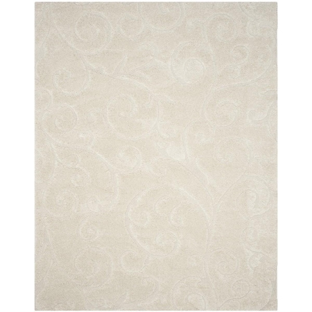 Safavieh 8 x 10 ft. Shag Power Loomed Large Rectangular Area RugCreme SG455-1111-8